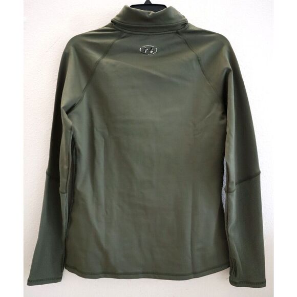 Under Armour 1381749 Women's Sz M Green Coldgear Infrared Funnel Neck Shirt - Picture 2 of 12